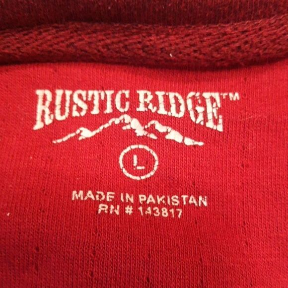 Rustic Ridge, mens pullover, duo lined, large. 1/4 button down with mock collar - Picture 3 of 6